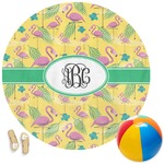 Pink Flamingo Round Beach Towel (Personalized)