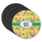 Pink Flamingo Round Rubber Backed Coasters - Set of 4 (Personalized)