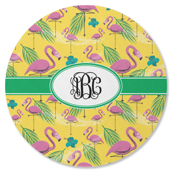 Pink Flamingo Round Coaster Rubber Back - Single