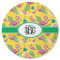 Pink Flamingo Round Rubber Backed Coaster (Personalized)