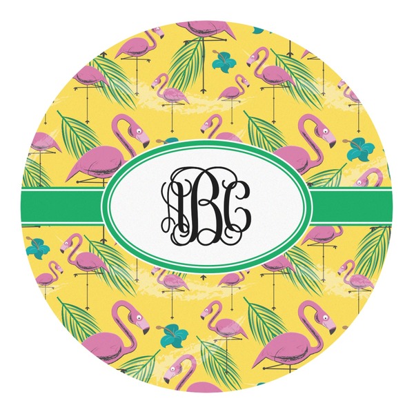Custom Pink Flamingo Round Decal (Personalized)