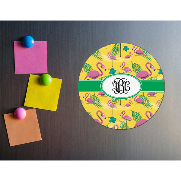 Pink Flamingo Round Fridge Magnet - LIFESTYLE