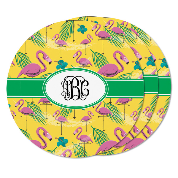 Pink Flamingo Round Fridge Magnet - THREE