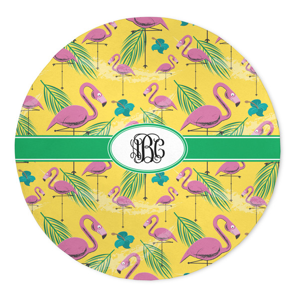 Custom Pink Flamingo 5' Round Indoor Area Rug (Personalized)