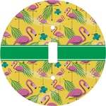 Pink Flamingo Round Light Switch Cover