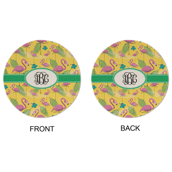 Pink Flamingo Round Linen Placemats - APPROVAL (double sided)