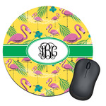 Pink Flamingo Round Mouse Pad (Personalized)