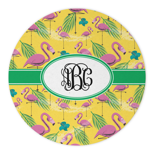 Pink Flamingo Round Paper Coaster - Approval