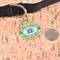 Pink Flamingo Round Pet ID Tag - Large - In Context