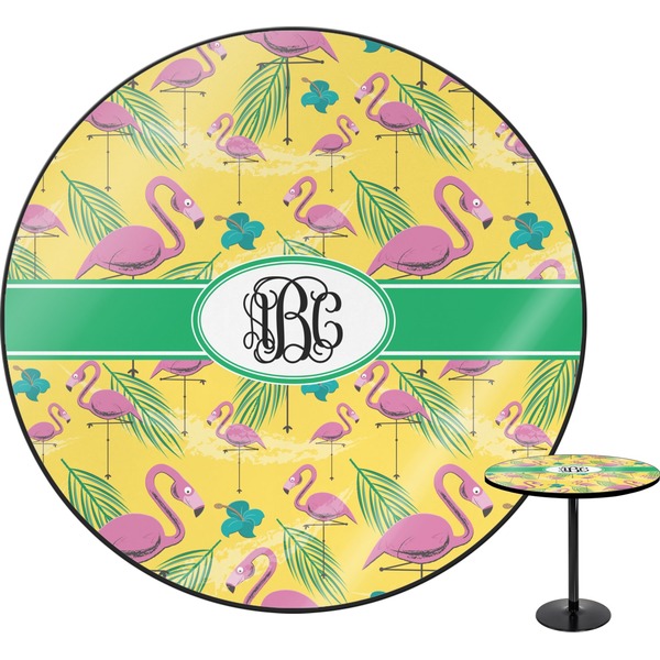Custom Pink Flamingo Round Table (Personalized)