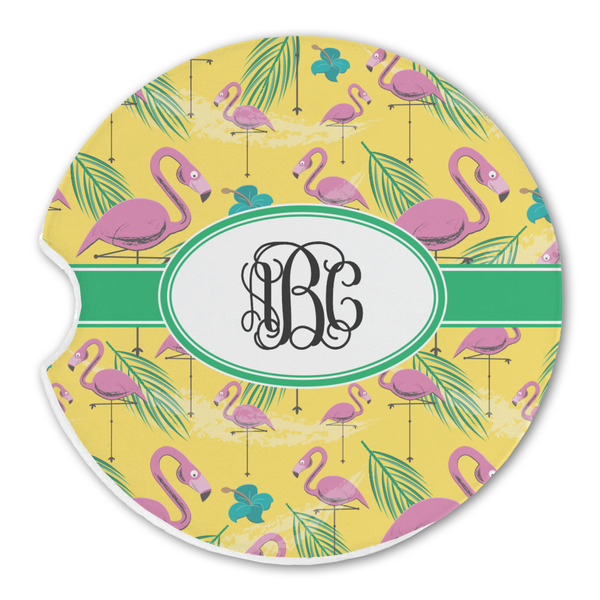 Pink Flamingo Sandstone Car Coaster - Single