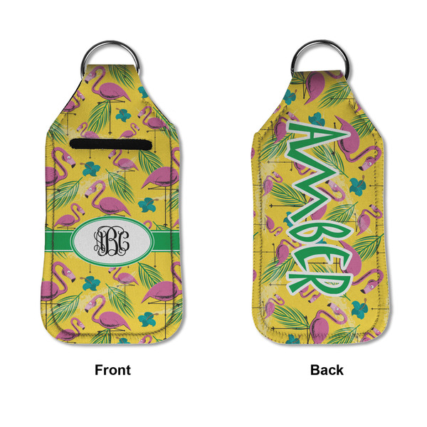 Pink Flamingo Sanitizer Holder Keychain - Large APPROVAL (Flat)