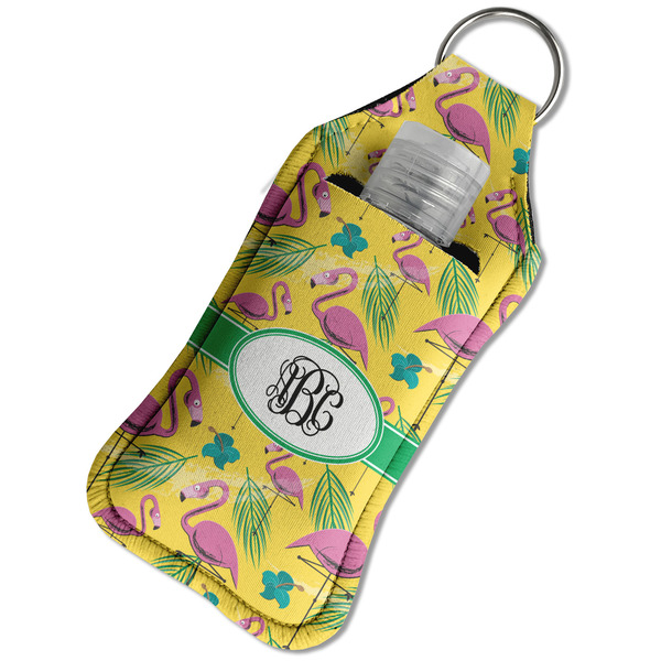 Pink Flamingo Sanitizer Holder Keychain - Large in Case
