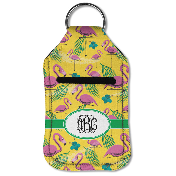 Pink Flamingo Sanitizer Holder Keychain - Small (Front Flat)