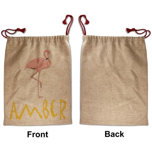 Pink Flamingo Santa Bag - Approval - Front