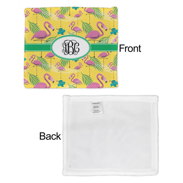 Pink Flamingo Security Blanket - Front & White Back View