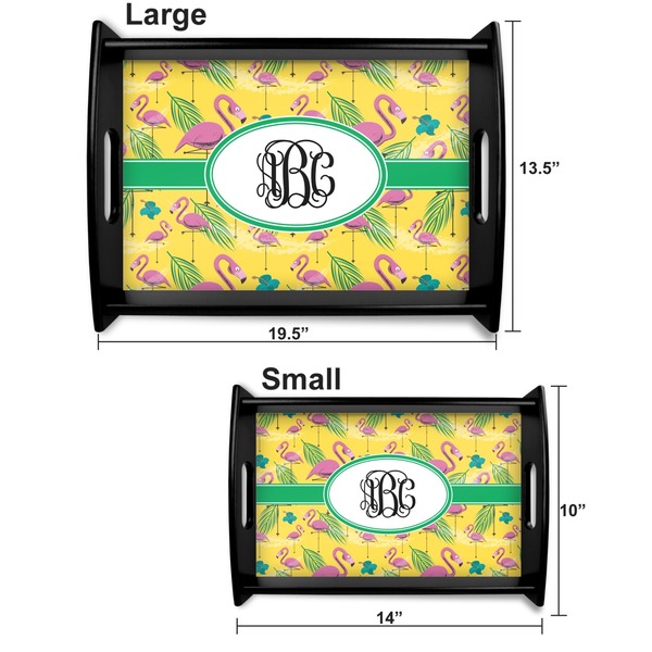 Pink Flamingo Serving Tray Black Sizes