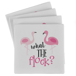 Pink Flamingo Absorbent Stone Coasters - Set of 4