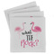 Pink Flamingo Set of 4 Sandstone Coasters - Front View