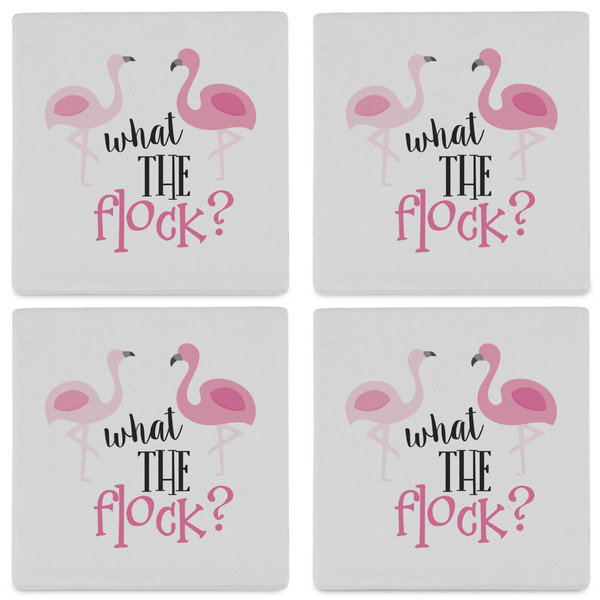 Pink Flamingo Set of 4 Sandstone Coasters - See All 4 View