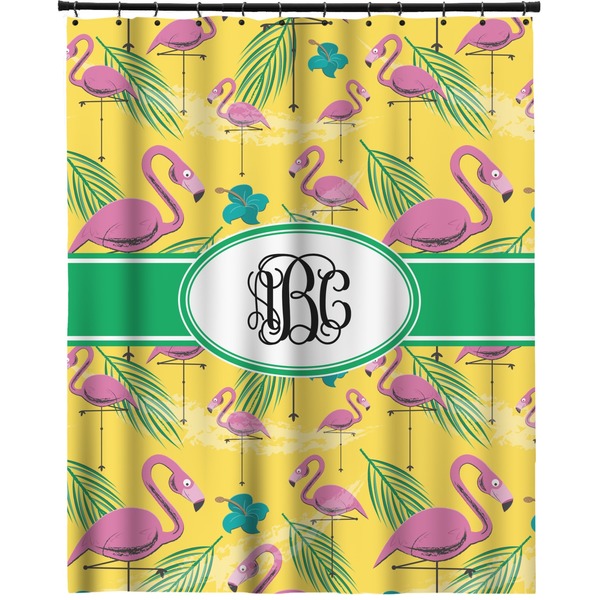 Custom Pink Flamingo Extra Long Shower Curtain - 70"x84" (Personalized)