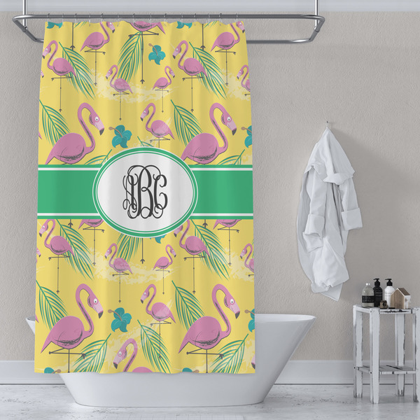 Pink Flamingo Shower Curtain Lifestyle