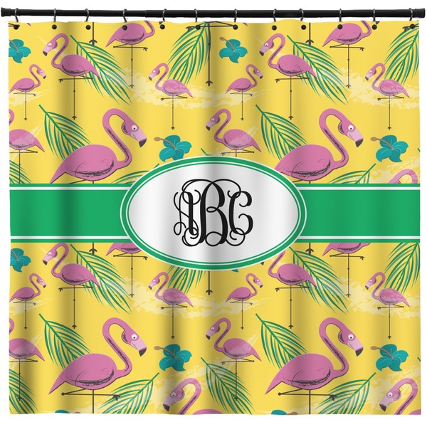Custom Pink Flamingo Shower Curtain - 71" x 74" (Personalized)
