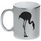 Pink Flamingo Metallic Silver Mug