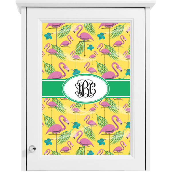 Pink Flamingo Single White Cabinet Decal