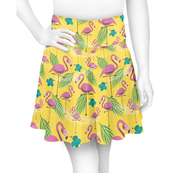 Custom Pink Flamingo Skater Skirt - 2X Large
