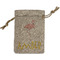 Pink Flamingo Small Burlap Gift Bag - Front