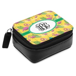 Pink Flamingo Small Leatherette Travel Pill Case (Personalized)