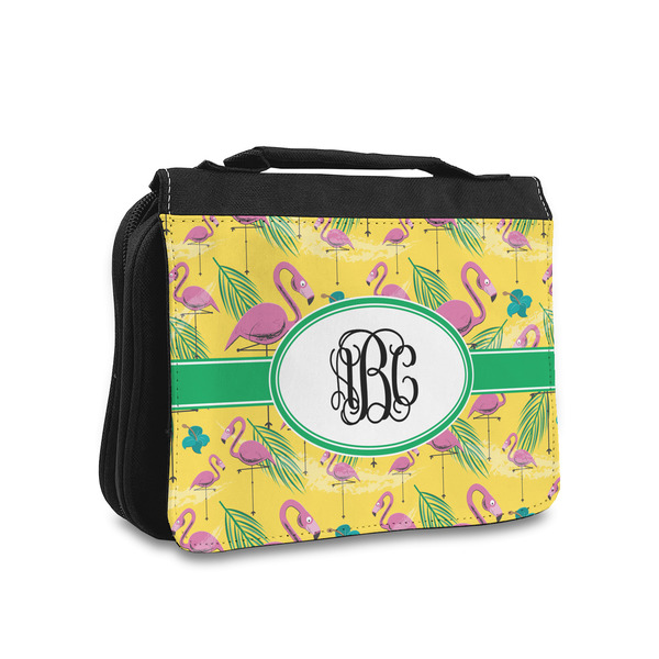 Custom Pink Flamingo Toiletry Bag - Small (Personalized)