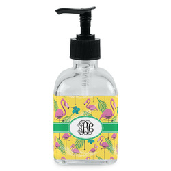 Pink Flamingo Glass Soap & Lotion Bottle - Single Bottle (Personalized)
