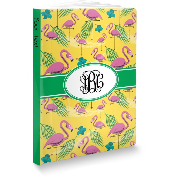 Custom Pink Flamingo Softbound Notebook - 7.25" x 10" (Personalized)
