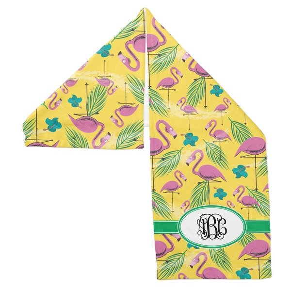 Pink Flamingo Sports Towel Folded - Both Sides Showing
