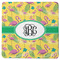 Pink Flamingo Square Rubber Backed Coaster (Personalized)