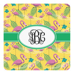 Pink Flamingo Square Decal - Small (Personalized)