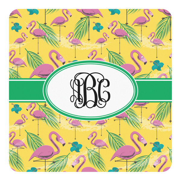 Custom Pink Flamingo Square Decal - Medium (Personalized)