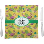 Pink Flamingo Glass Square Lunch / Dinner Plate 9.5" (Personalized)
