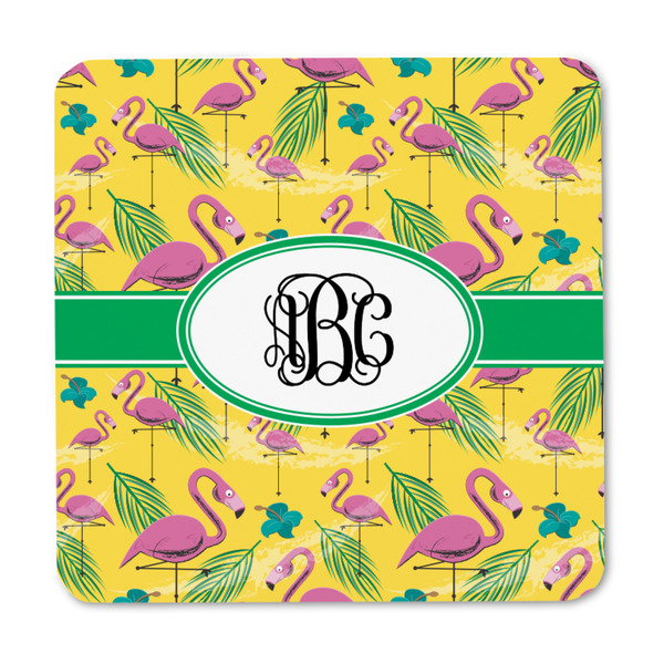 Pink Flamingo Square Fridge Magnet - FRONT