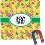 Pink Flamingo Square Fridge Magnet (Personalized)