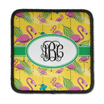 Pink Flamingo Iron On Square Patch w/ Monogram