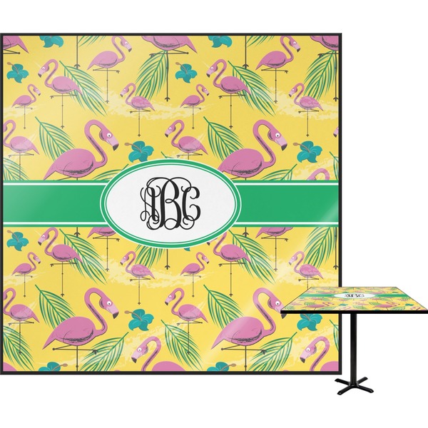 Custom Pink Flamingo Square Table Top (Personalized)