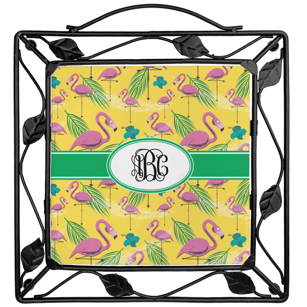 Custom Pink Flamingo Square Trivet (Personalized)