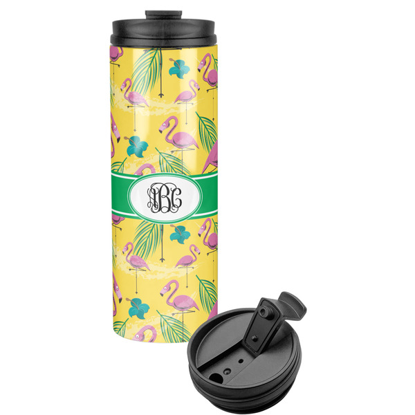 Custom Pink Flamingo Stainless Steel Skinny Tumbler (Personalized)