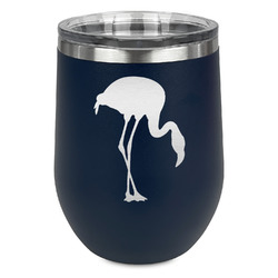 Pink Flamingo Stemless Wine Tumbler - 5 Color Choices - Stainless Steel  (Personalized)