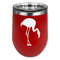 Pink Flamingo Stainless Wine Tumblers - Red - Double Sided - Front