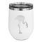 Pink Flamingo Stemless Stainless Steel Wine Tumbler - White - Single Sided