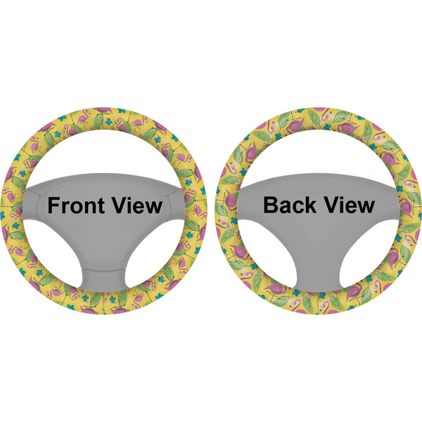 Pink Flamingo Steering Wheel Cover- Front and Back
